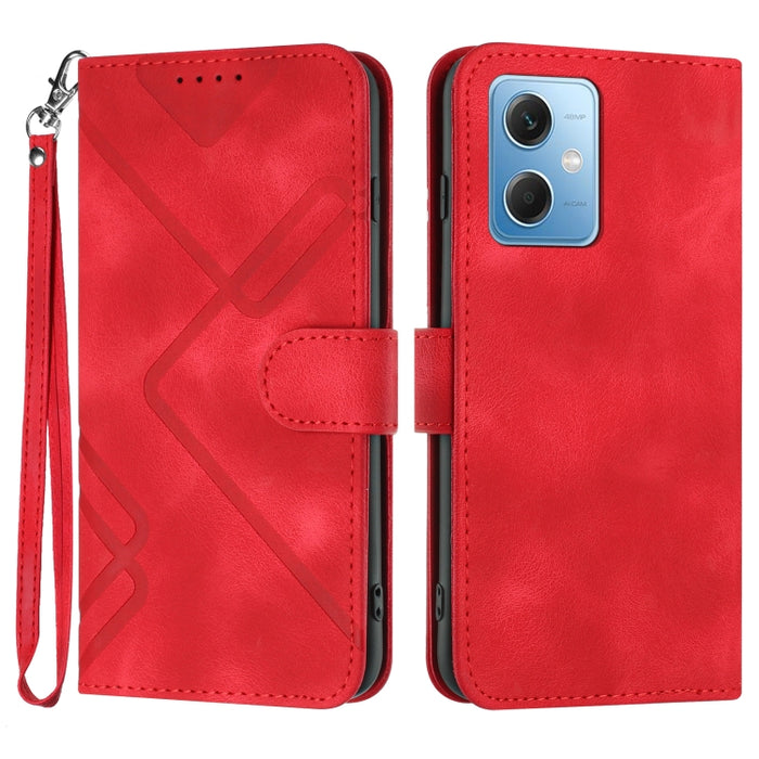Estuche para teléfono de cuero con patrón de línea y sensación de piel, For Xiaomi Redmi Note 13 Pro 4G, For Xiaomi Redmi Note 13 4G, For Xiaomi Redmi 13C, For Xiaomi Redmi K70E, For Xiaomi 14 Pro, For Xiaomi 14, For Xiaomi Redmi K70                   ...