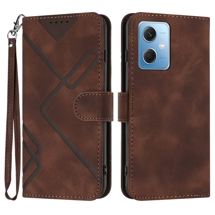 Estuche para teléfono de cuero con patrón de línea y sensación de piel, For Xiaomi Redmi Note 13 Pro 4G, For Xiaomi Redmi Note 13 4G, For Xiaomi Redmi 13C, For Xiaomi Redmi K70E, For Xiaomi 14 Pro, For Xiaomi 14, For Xiaomi Redmi K70                   ...