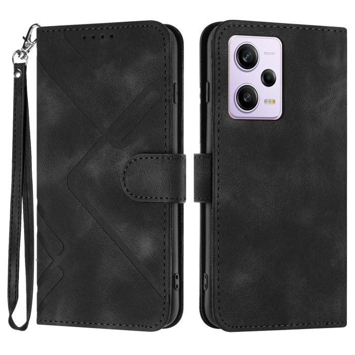 Estuche para teléfono de cuero con patrón de línea y sensación de piel, For Xiaomi Redmi Note 13 Pro 4G, For Xiaomi Redmi Note 13 4G, For Xiaomi Redmi 13C, For Xiaomi Redmi K70E, For Xiaomi 14 Pro, For Xiaomi 14, For Xiaomi Redmi K70                   ...