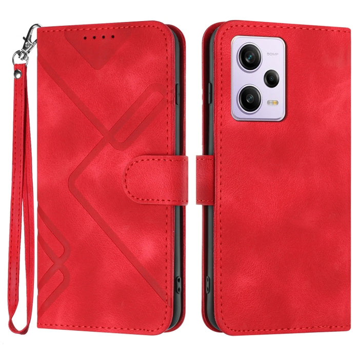 Estuche para teléfono de cuero con patrón de línea y sensación de piel, For Xiaomi Redmi Note 13 Pro 4G, For Xiaomi Redmi Note 13 4G, For Xiaomi Redmi 13C, For Xiaomi Redmi K70E, For Xiaomi 14 Pro, For Xiaomi 14, For Xiaomi Redmi K70                   ...