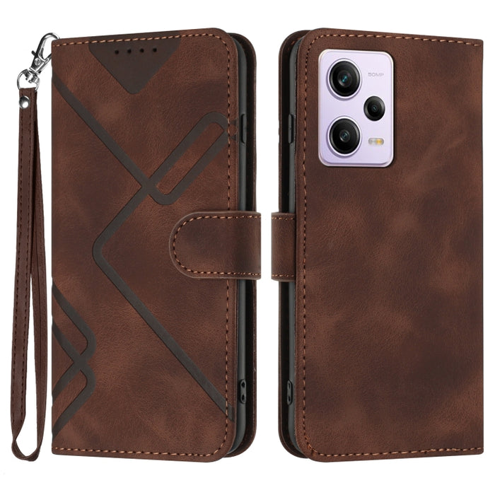 Estuche para teléfono de cuero con patrón de línea y sensación de piel, For Xiaomi Redmi Note 13 Pro 4G, For Xiaomi Redmi Note 13 4G, For Xiaomi Redmi 13C, For Xiaomi Redmi K70E, For Xiaomi 14 Pro, For Xiaomi 14, For Xiaomi Redmi K70                   ...