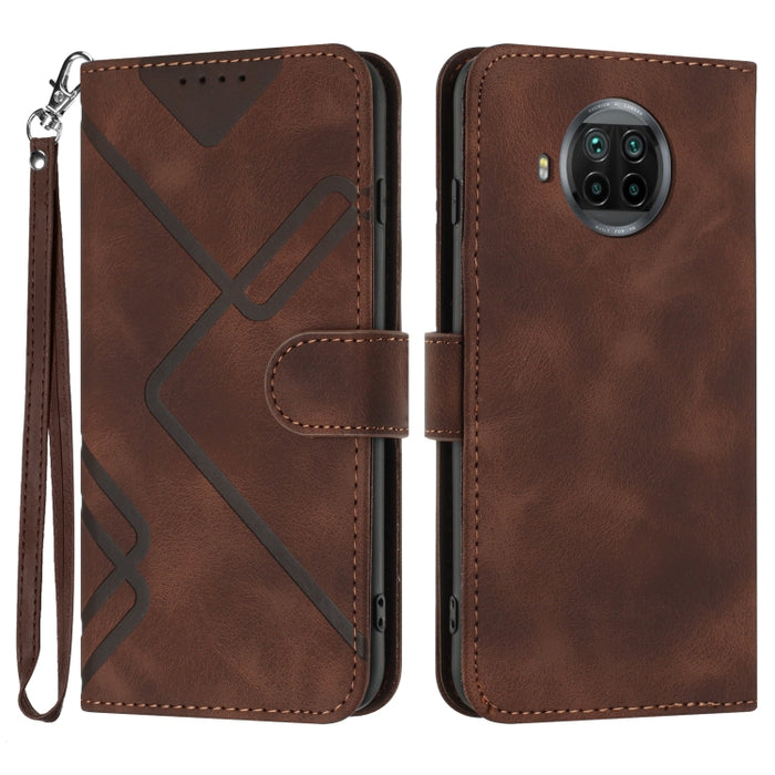 Estuche para teléfono de cuero con patrón de línea y sensación de piel, For Xiaomi Redmi Note 10S 4G Global, For Xiaomi Redmi Note 10 Pro Max, For Xiaomi Redmi Note 10 Pro 4G Global, For Xiaomi Redmi Note 10 4G Global, For Xiaomi Poco M3/Redmi 9T      ...