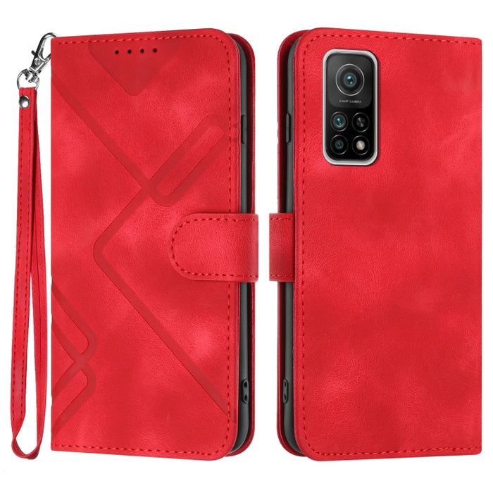 Estuche para teléfono de cuero con patrón de línea y sensación de piel, For Xiaomi Redmi Note 10S 4G Global, For Xiaomi Redmi Note 10 Pro Max, For Xiaomi Redmi Note 10 Pro 4G Global, For Xiaomi Redmi Note 10 4G Global, For Xiaomi Poco M3/Redmi 9T      ...