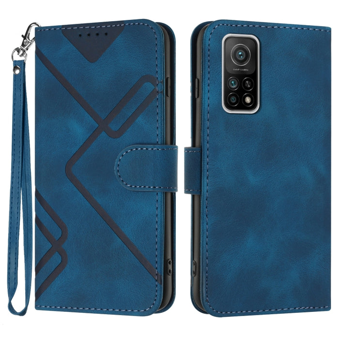 Estuche para teléfono de cuero con patrón de línea y sensación de piel, For Xiaomi Redmi Note 10S 4G Global, For Xiaomi Redmi Note 10 Pro Max, For Xiaomi Redmi Note 10 Pro 4G Global, For Xiaomi Redmi Note 10 4G Global, For Xiaomi Poco M3/Redmi 9T      ...