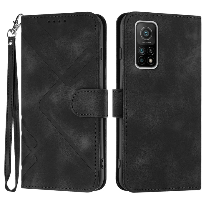 Estuche para teléfono de cuero con patrón de línea y sensación de piel, For Xiaomi Redmi Note 10S 4G Global, For Xiaomi Redmi Note 10 Pro Max, For Xiaomi Redmi Note 10 Pro 4G Global, For Xiaomi Redmi Note 10 4G Global, For Xiaomi Poco M3/Redmi 9T      ...