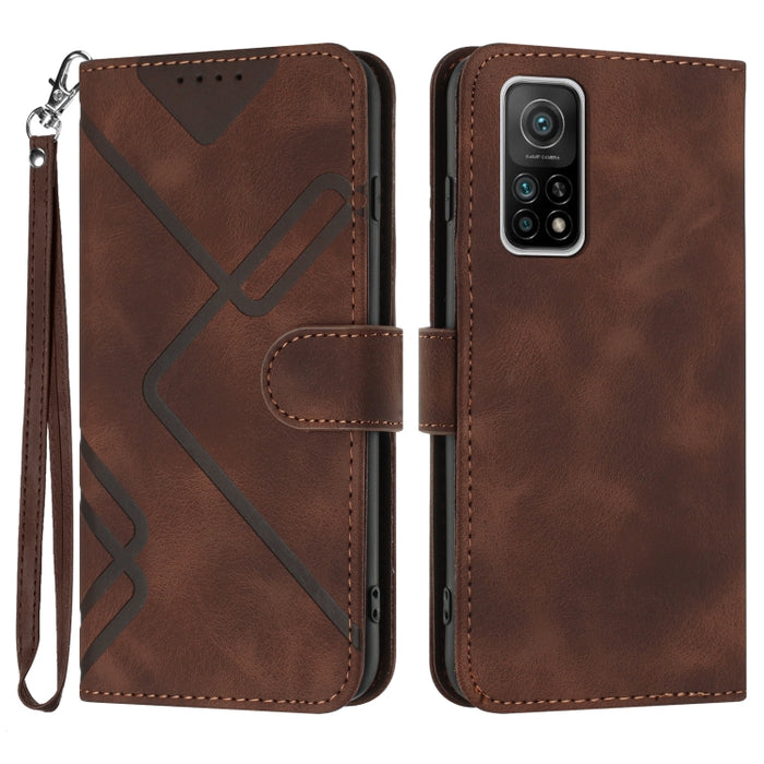 Estuche para teléfono de cuero con patrón de línea y sensación de piel, For Xiaomi Redmi Note 10S 4G Global, For Xiaomi Redmi Note 10 Pro Max, For Xiaomi Redmi Note 10 Pro 4G Global, For Xiaomi Redmi Note 10 4G Global, For Xiaomi Poco M3/Redmi 9T      ...