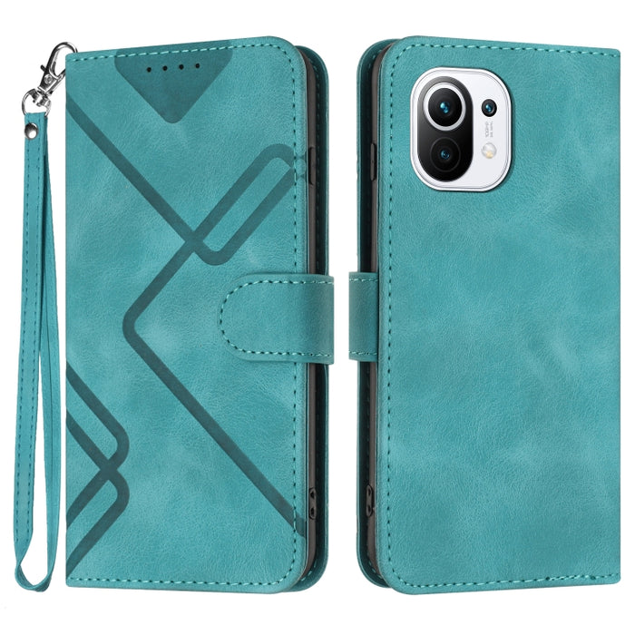 Estuche para teléfono de cuero con patrón de línea y sensación de piel, For Xiaomi Redmi Note 10S 4G Global, For Xiaomi Redmi Note 10 Pro Max, For Xiaomi Redmi Note 10 Pro 4G Global, For Xiaomi Redmi Note 10 4G Global, For Xiaomi Poco M3/Redmi 9T      ...