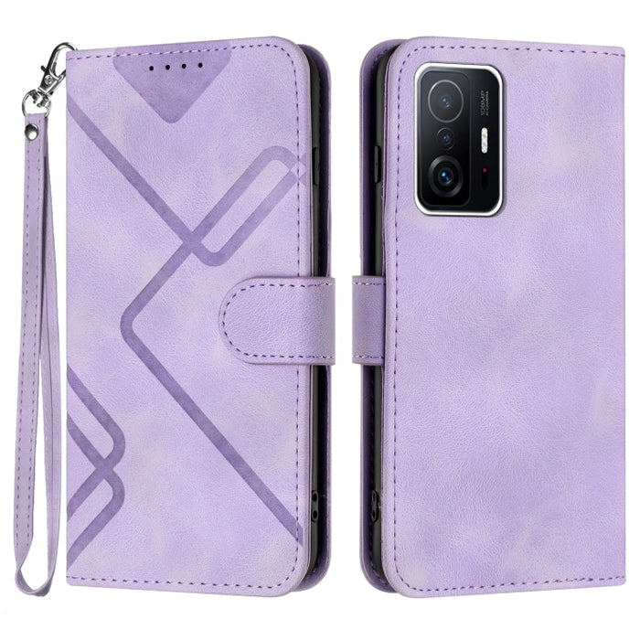 Estuche para teléfono de cuero con patrón de línea y sensación de piel, For Xiaomi Poco M5, For Xiaomi Poco M5s 4G Global, For Xiaomi Redmi Note 11 Pro 4G/5G Global, For Xiaomi Redmi Note 11SE 4G India, For Xiaomi Redmi 10 Power, For Xiaomi Redmi 10A 4...