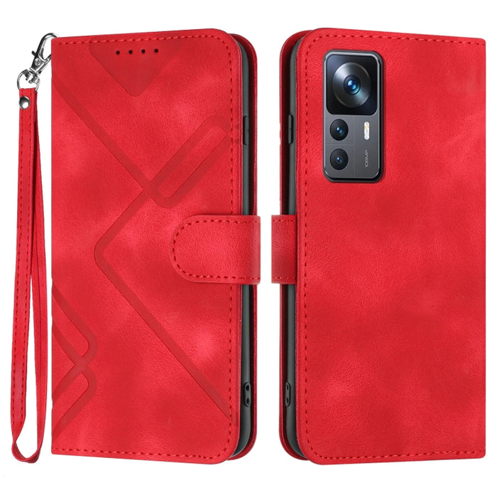 Estuche para teléfono de cuero con patrón de línea y sensación de piel, For Xiaomi Redmi Note 13 Pro 4G, For Xiaomi Redmi Note 13 4G, For Xiaomi Redmi 13C, For Xiaomi Redmi K70E, For Xiaomi 14 Pro, For Xiaomi 14, For Xiaomi Redmi K70                   ...