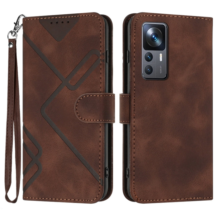 Estuche para teléfono de cuero con patrón de línea y sensación de piel, For Xiaomi Redmi Note 13 Pro 4G, For Xiaomi Redmi Note 13 4G, For Xiaomi Redmi 13C, For Xiaomi Redmi K70E, For Xiaomi 14 Pro, For Xiaomi 14, For Xiaomi Redmi K70                   ...