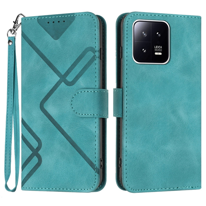 Estuche para teléfono de cuero con patrón de línea y sensación de piel, For Xiaomi Redmi Note 13 Pro 4G, For Xiaomi Redmi Note 13 4G, For Xiaomi Redmi 13C, For Xiaomi Redmi K70E, For Xiaomi 14 Pro, For Xiaomi 14, For Xiaomi Redmi K70                   ...