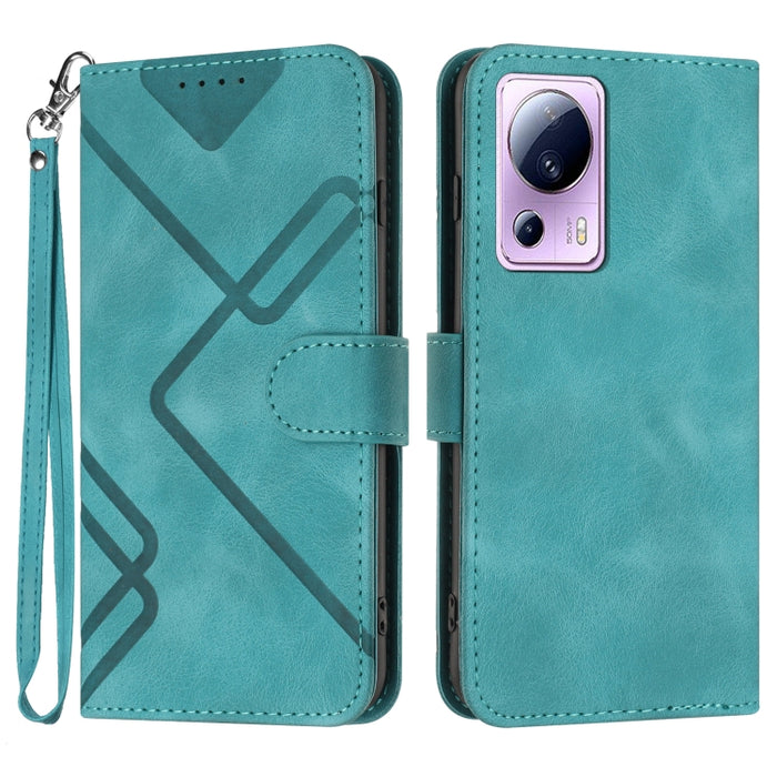 Estuche para teléfono de cuero con patrón de línea y sensación de piel, For Xiaomi Redmi Note 13 Pro 4G, For Xiaomi Redmi Note 13 4G, For Xiaomi Redmi 13C, For Xiaomi Redmi K70E, For Xiaomi 14 Pro, For Xiaomi 14, For Xiaomi Redmi K70                   ...