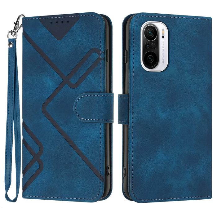 Estuche para teléfono de cuero con patrón de línea y sensación de piel, For Xiaomi Poco M5, For Xiaomi Poco M5s 4G Global, For Xiaomi Redmi Note 11 Pro 4G/5G Global, For Xiaomi Redmi Note 11SE 4G India, For Xiaomi Redmi 10 Power, For Xiaomi Redmi 10A 4...