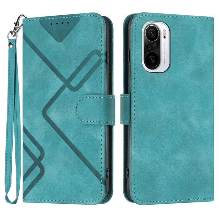 Estuche para teléfono de cuero con patrón de línea y sensación de piel, For Xiaomi Poco M5, For Xiaomi Poco M5s 4G Global, For Xiaomi Redmi Note 11 Pro 4G/5G Global, For Xiaomi Redmi Note 11SE 4G India, For Xiaomi Redmi 10 Power, For Xiaomi Redmi 10A 4...
