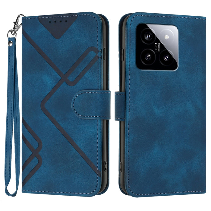 Estuche para teléfono de cuero con patrón de línea y sensación de piel, For Xiaomi Redmi Note 13 Pro 4G, For Xiaomi Redmi Note 13 4G, For Xiaomi Redmi 13C, For Xiaomi Redmi K70E, For Xiaomi 14 Pro, For Xiaomi 14, For Xiaomi Redmi K70                   ...