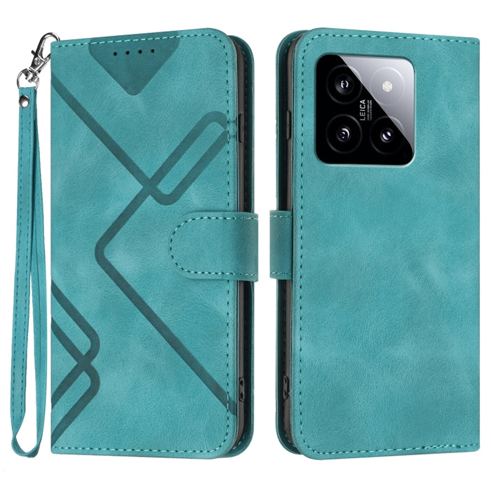 Estuche para teléfono de cuero con patrón de línea y sensación de piel, For Xiaomi Redmi Note 13 Pro 4G, For Xiaomi Redmi Note 13 4G, For Xiaomi Redmi 13C, For Xiaomi Redmi K70E, For Xiaomi 14 Pro, For Xiaomi 14, For Xiaomi Redmi K70                   ...