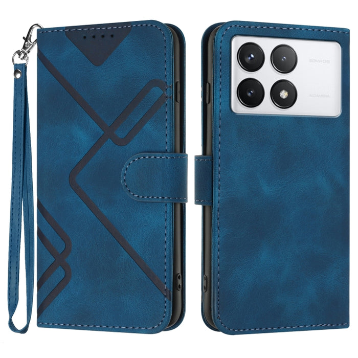 Estuche para teléfono de cuero con patrón de línea y sensación de piel, For Xiaomi Redmi Note 13 Pro 4G, For Xiaomi Redmi Note 13 4G, For Xiaomi Redmi 13C, For Xiaomi Redmi K70E, For Xiaomi 14 Pro, For Xiaomi 14, For Xiaomi Redmi K70                   ...