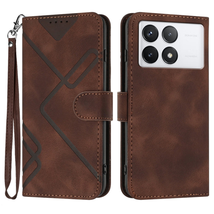 Estuche para teléfono de cuero con patrón de línea y sensación de piel, For Xiaomi Redmi Note 13 Pro 4G, For Xiaomi Redmi Note 13 4G, For Xiaomi Redmi 13C, For Xiaomi Redmi K70E, For Xiaomi 14 Pro, For Xiaomi 14, For Xiaomi Redmi K70                   ...