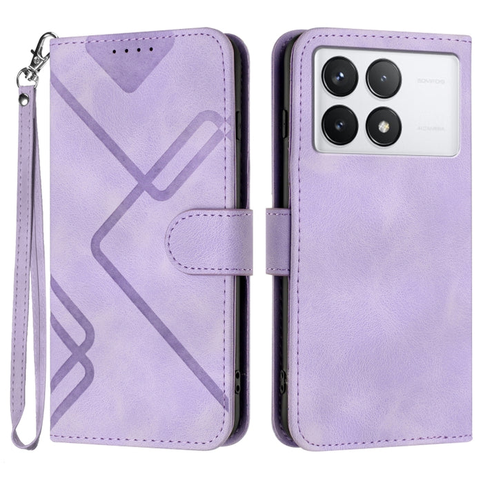 Estuche para teléfono de cuero con patrón de línea y sensación de piel, For Xiaomi Redmi Note 13 Pro 4G, For Xiaomi Redmi Note 13 4G, For Xiaomi Redmi 13C, For Xiaomi Redmi K70E, For Xiaomi 14 Pro, For Xiaomi 14, For Xiaomi Redmi K70                   ...