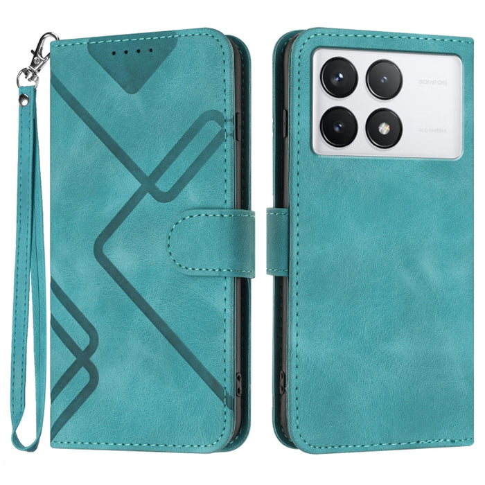 Estuche para teléfono de cuero con patrón de línea y sensación de piel, For Xiaomi Redmi Note 13 Pro 4G, For Xiaomi Redmi Note 13 4G, For Xiaomi Redmi 13C, For Xiaomi Redmi K70E, For Xiaomi 14 Pro, For Xiaomi 14, For Xiaomi Redmi K70                   ...