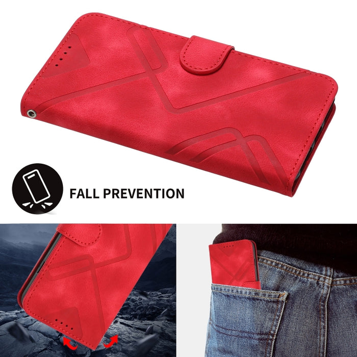 Estuche para teléfono de cuero con patrón de línea y sensación de piel, For Xiaomi Redmi Note 13 Pro 4G, For Xiaomi Redmi Note 13 4G, For Xiaomi Redmi 13C, For Xiaomi Redmi K70E, For Xiaomi 14 Pro, For Xiaomi 14, For Xiaomi Redmi K70                   ...