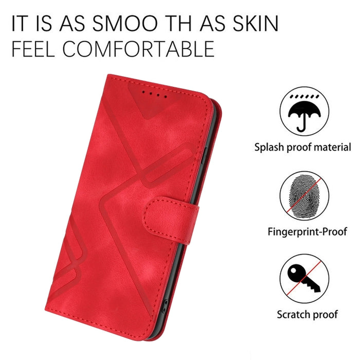 Estuche para teléfono de cuero con patrón de línea y sensación de piel, For Xiaomi Redmi Note 13 Pro 4G, For Xiaomi Redmi Note 13 4G, For Xiaomi Redmi 13C, For Xiaomi Redmi K70E, For Xiaomi 14 Pro, For Xiaomi 14, For Xiaomi Redmi K70                   ...