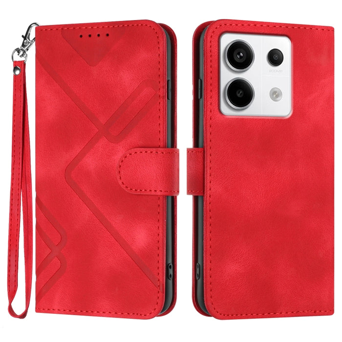 Estuche para teléfono de cuero con patrón de línea y sensación de piel, For Xiaomi Redmi Note 13 Pro 4G, For Xiaomi Redmi Note 13 4G, For Xiaomi Redmi 13C, For Xiaomi Redmi K70E, For Xiaomi 14 Pro, For Xiaomi 14, For Xiaomi Redmi K70                   ...