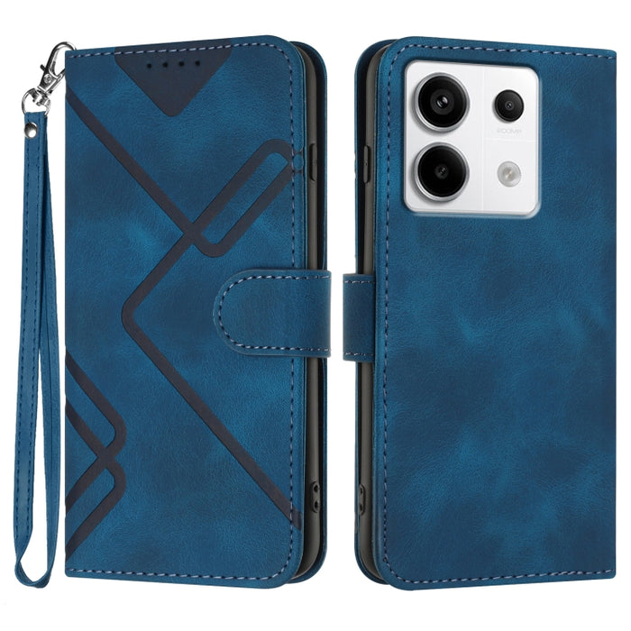 Estuche para teléfono de cuero con patrón de línea y sensación de piel, For Xiaomi Redmi Note 13 Pro 4G, For Xiaomi Redmi Note 13 4G, For Xiaomi Redmi 13C, For Xiaomi Redmi K70E, For Xiaomi 14 Pro, For Xiaomi 14, For Xiaomi Redmi K70                   ...