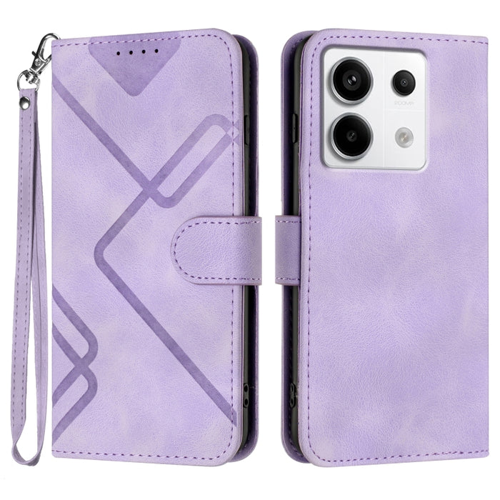 Estuche para teléfono de cuero con patrón de línea y sensación de piel, For Xiaomi Redmi Note 13 Pro 4G, For Xiaomi Redmi Note 13 4G, For Xiaomi Redmi 13C, For Xiaomi Redmi K70E, For Xiaomi 14 Pro, For Xiaomi 14, For Xiaomi Redmi K70                   ...
