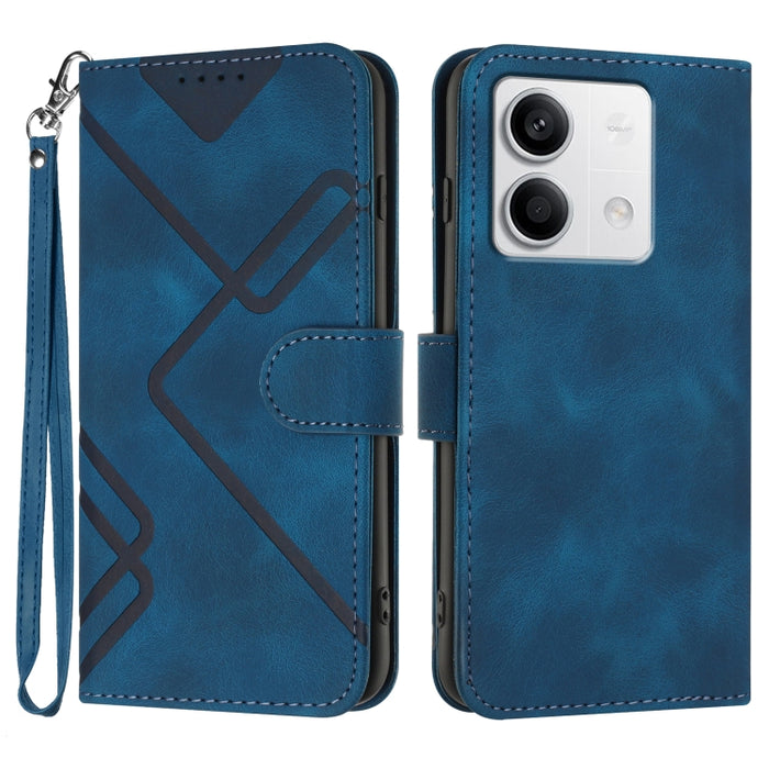 Estuche para teléfono de cuero con patrón de línea y sensación de piel, For Xiaomi Redmi Note 13 Pro 4G, For Xiaomi Redmi Note 13 4G, For Xiaomi Redmi 13C, For Xiaomi Redmi K70E, For Xiaomi 14 Pro, For Xiaomi 14, For Xiaomi Redmi K70                   ...