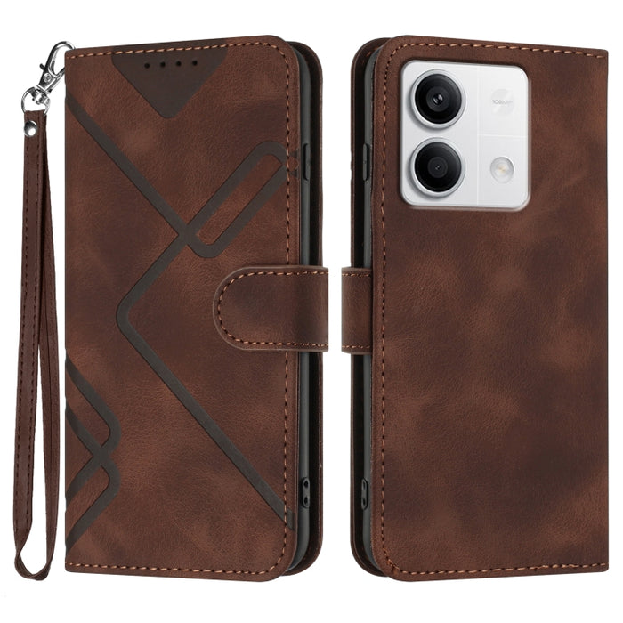 Estuche para teléfono de cuero con patrón de línea y sensación de piel, For Xiaomi Redmi Note 13 Pro 4G, For Xiaomi Redmi Note 13 4G, For Xiaomi Redmi 13C, For Xiaomi Redmi K70E, For Xiaomi 14 Pro, For Xiaomi 14, For Xiaomi Redmi K70                   ...