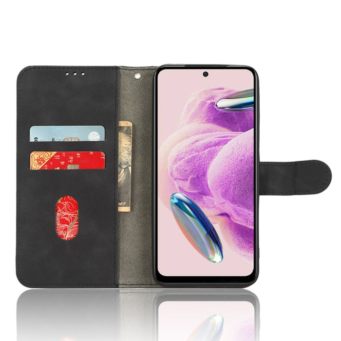 Estuche para teléfono de cuero con tapa magnética Skin Feel, For Xiaomi Redmi Note 12S 4G