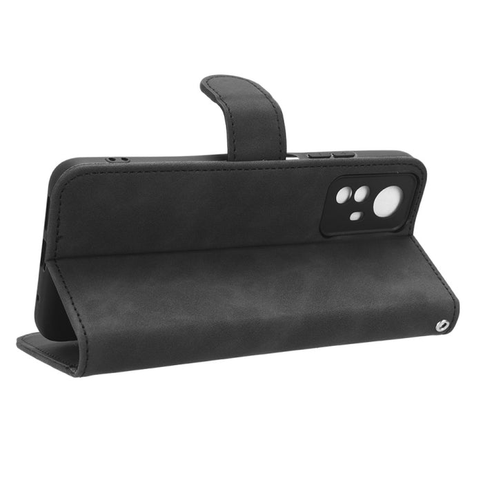 Estuche para teléfono de cuero con tapa magnética Skin Feel, For Xiaomi Redmi Note 12S 4G