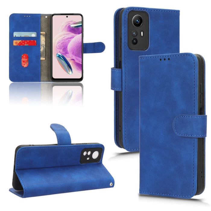 Estuche para teléfono de cuero con tapa magnética Skin Feel, For Xiaomi Redmi Note 12S 4G