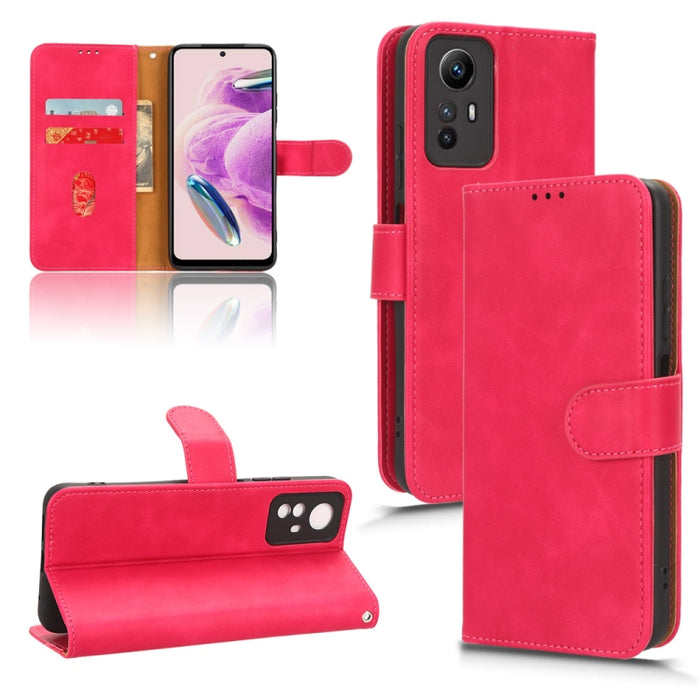 Estuche para teléfono de cuero con tapa magnética Skin Feel, For Xiaomi Redmi Note 12S 4G