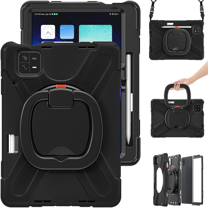 Funda híbrida de silicona para PC con soporte y correa para el hombro, For Xiaomi Pad 6 / 6 Pro
