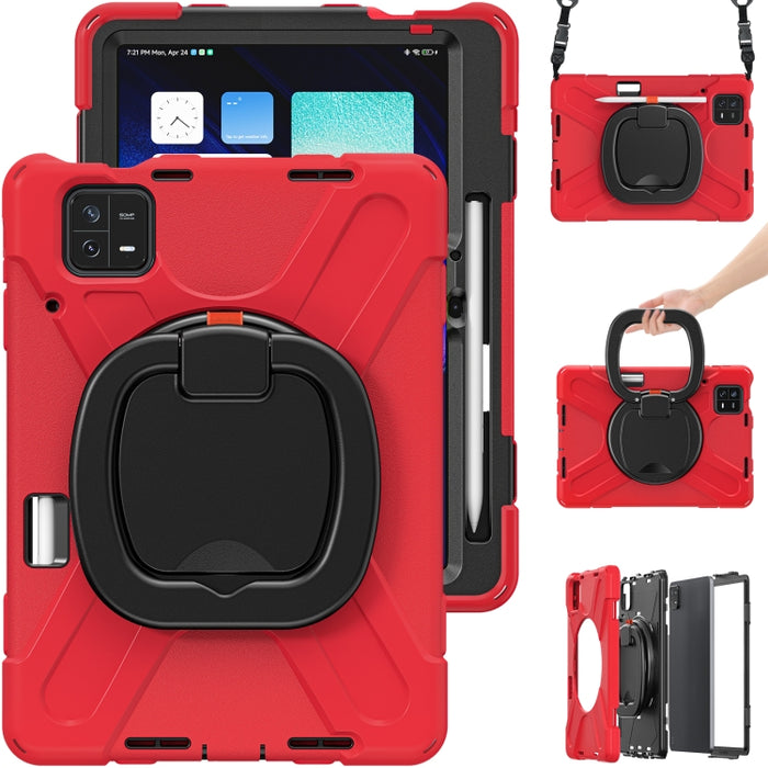 Funda híbrida de silicona para PC con soporte y correa para el hombro, For Xiaomi Pad 6 / 6 Pro