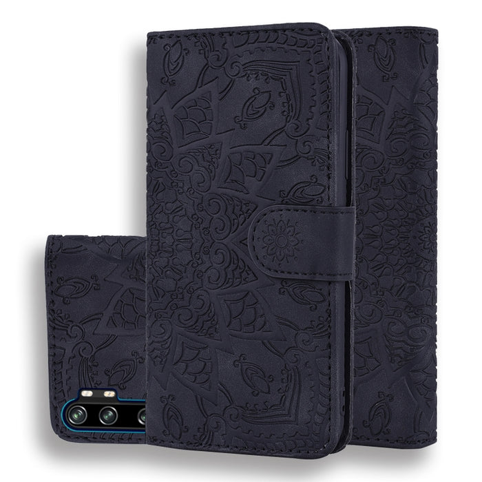 Estuche de cuero de PU con tapa horizontal con patrón de girasol en relieve con soporte y ranuras para tarjetas y billetera y cordón, For Xiaomi Redmi Note 9s, For  Xiaomi Redmi Note 9 Pro, For Xiaomi Redmi Note 9 Pro Max                               ...
