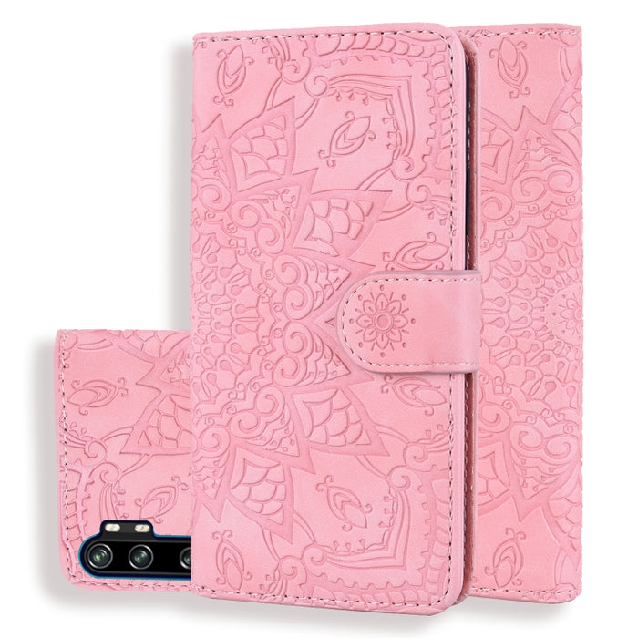 Estuche de cuero de PU con tapa horizontal con patrón de girasol en relieve con soporte y ranuras para tarjetas y billetera y cordón, For Xiaomi Redmi Note 9s, For  Xiaomi Redmi Note 9 Pro, For Xiaomi Redmi Note 9 Pro Max                               ...