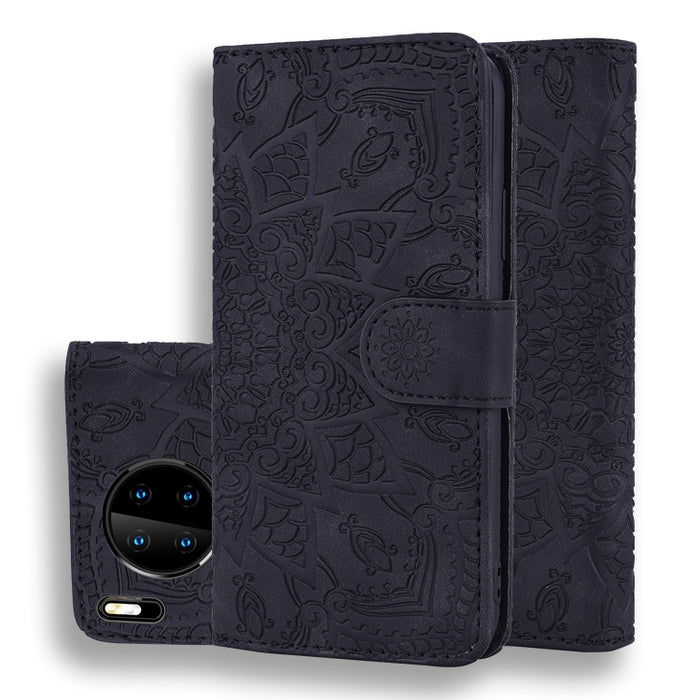 Estuche de cuero de PU con tapa horizontal con patrón de girasol en relieve con soporte y ranuras para tarjetas y billetera y cordón, For Xiaomi Redmi Note 9s, For  Xiaomi Redmi Note 9 Pro, For Xiaomi Redmi Note 9 Pro Max                               ...
