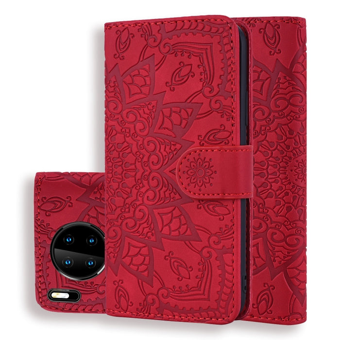 Estuche de cuero de PU con tapa horizontal con patrón de girasol en relieve con soporte y ranuras para tarjetas y billetera y cordón, For Xiaomi Redmi Note 9s, For  Xiaomi Redmi Note 9 Pro, For Xiaomi Redmi Note 9 Pro Max                               ...