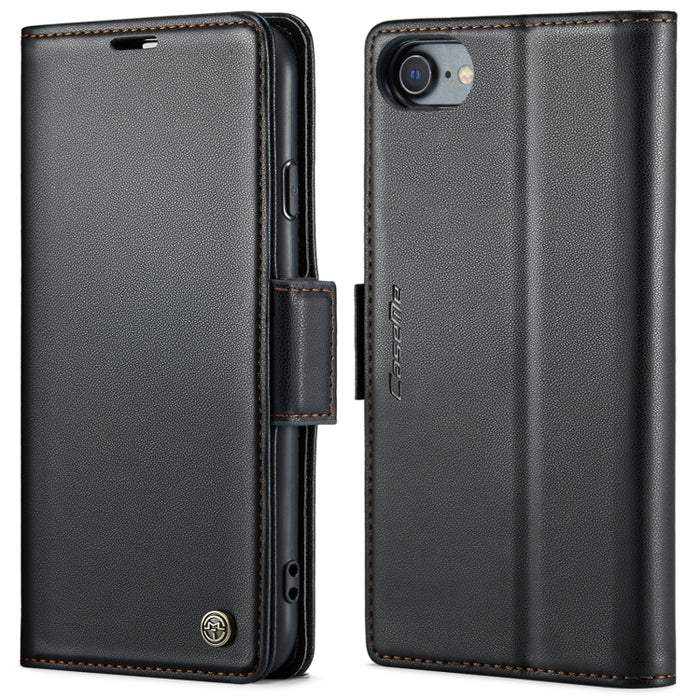 CaseMe 023 Mariposa Hebilla Litchi Textura RFID Funda de cuero antirrobo para teléfono