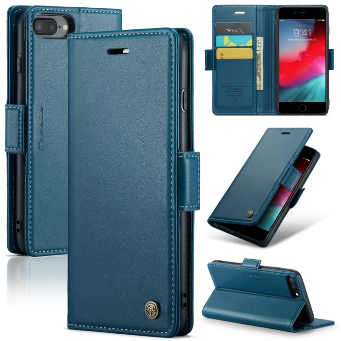 CaseMe 023 Mariposa Hebilla Litchi Textura RFID Funda de cuero antirrobo para teléfono