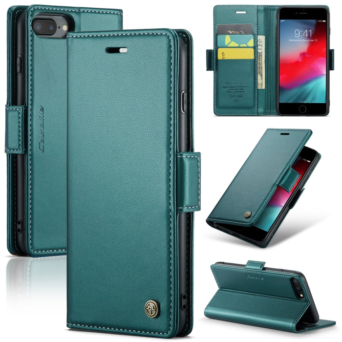 CaseMe 023 Mariposa Hebilla Litchi Textura RFID Funda de cuero antirrobo para teléfono