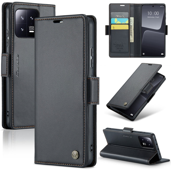 CaseMe 023 Mariposa Hebilla Litchi Textura RFID Funda de cuero antirrobo para teléfono, For Xiaomi Poco X5 Pro 5G, For Xiaomi Poco X5 5G, For Xiaomi Redmi 11A/12C, For Xiaomi 13 Lite, For Xiaomi 13 Pro, For Xiaomi 13                                    ...