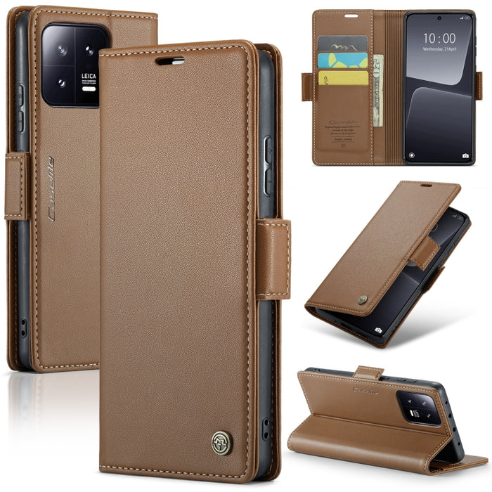 CaseMe 023 Mariposa Hebilla Litchi Textura RFID Funda de cuero antirrobo para teléfono, For Xiaomi Poco X5 Pro 5G, For Xiaomi Poco X5 5G, For Xiaomi Redmi 11A/12C, For Xiaomi 13 Lite, For Xiaomi 13 Pro, For Xiaomi 13                                    ...