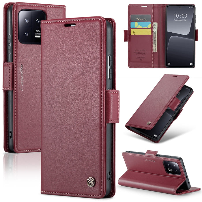 CaseMe 023 Mariposa Hebilla Litchi Textura RFID Funda de cuero antirrobo para teléfono, For Xiaomi Poco X5 Pro 5G, For Xiaomi Poco X5 5G, For Xiaomi Redmi 11A/12C, For Xiaomi 13 Lite, For Xiaomi 13 Pro, For Xiaomi 13                                    ...