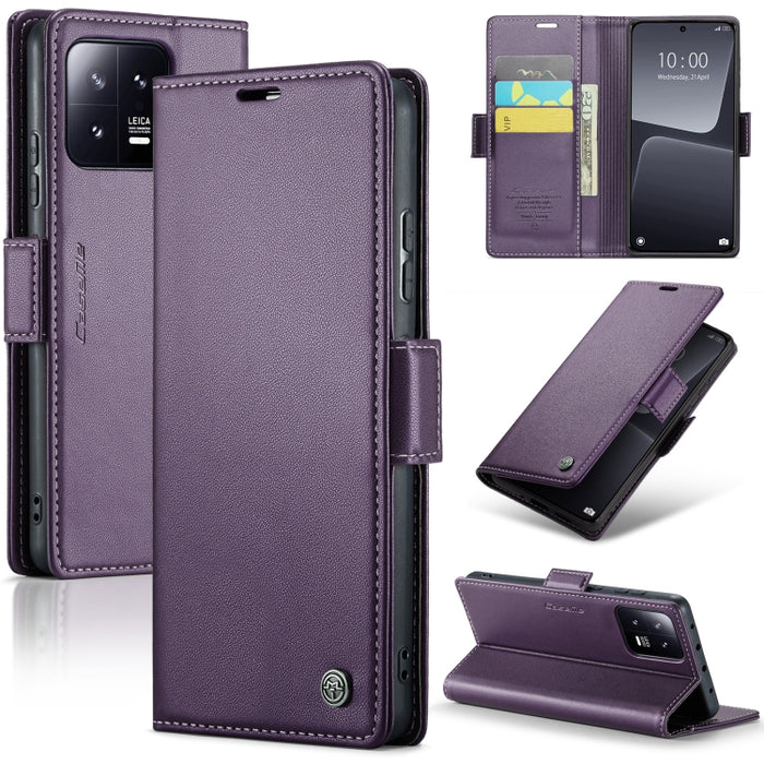 CaseMe 023 Mariposa Hebilla Litchi Textura RFID Funda de cuero antirrobo para teléfono, For Xiaomi Poco X5 Pro 5G, For Xiaomi Poco X5 5G, For Xiaomi Redmi 11A/12C, For Xiaomi 13 Lite, For Xiaomi 13 Pro, For Xiaomi 13                                    ...