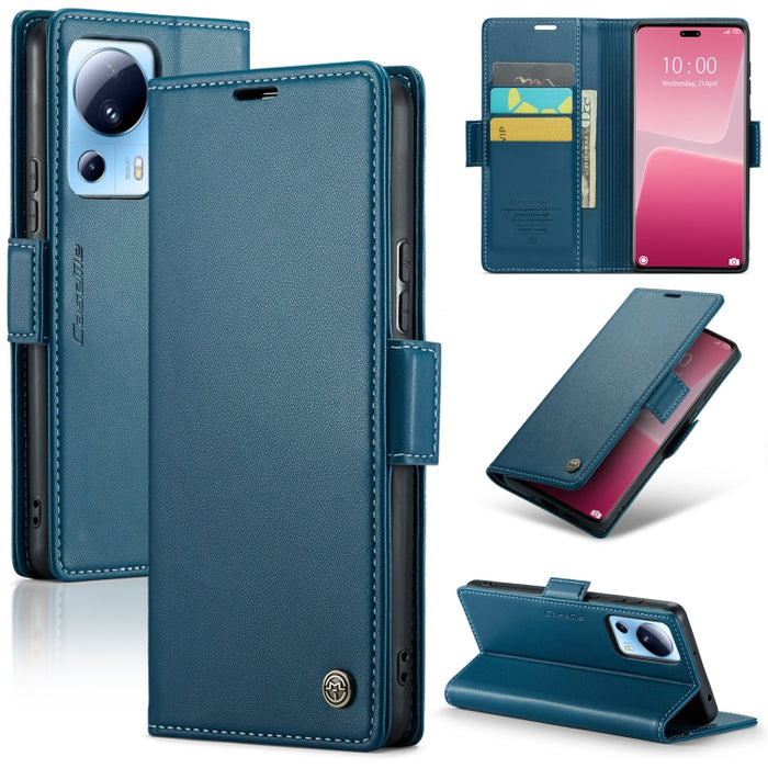 CaseMe 023 Mariposa Hebilla Litchi Textura RFID Funda de cuero antirrobo para teléfono, For Xiaomi Poco X5 Pro 5G, For Xiaomi Poco X5 5G, For Xiaomi Redmi 11A/12C, For Xiaomi 13 Lite, For Xiaomi 13 Pro, For Xiaomi 13                                    ...