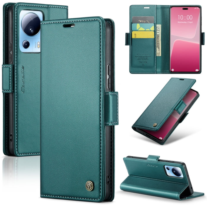 CaseMe 023 Mariposa Hebilla Litchi Textura RFID Funda de cuero antirrobo para teléfono, For Xiaomi Poco X5 Pro 5G, For Xiaomi Poco X5 5G, For Xiaomi Redmi 11A/12C, For Xiaomi 13 Lite, For Xiaomi 13 Pro, For Xiaomi 13                                    ...